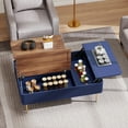 thumbnail image 4 of 47" Lift Top Coffee Table with 3 Large Storage Compartments and 2 Lift-up Tabletops for Living Rooms, Center Table, Blue, 4 of 8
