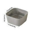 thumbnail image 3 of COM1950s Plastic Colander and Drainer Basket for Kitchen Vegetables,Multipurpose Food Safe Strainer,Space Saving Storage Container,Easy Clean Design,8.3X6.9X4.3 In, 3 of 7