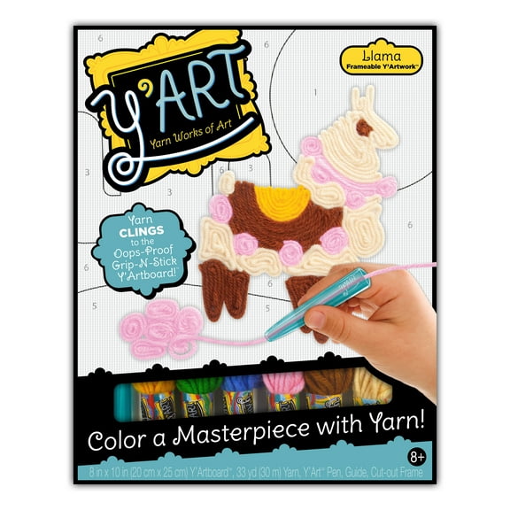 Kahootz Y'Art Llama Craft Kit: Color a Masterpiece with Yarn