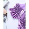 thumbnail image 6 of Zaldita Girls Shiny Sequins Tank Tops Dancewear Ruffled Sleeves Peplum Tops T-Shirt Mermaid Princess Costumes Lavender 8, 6 of 7