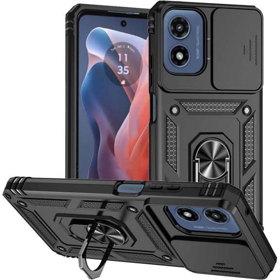 HCTian Military Grade Moto G Play 5G 2024 Case With Kickstand Slide Camera Cover Protection Shockproof for Motorola G 5G 2024 Phone