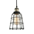 thumbnail image 2 of Woodbridge Lighting Fulton Wire Cage Metal Mini-Pendant in Brass/Black, 2 of 5