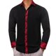 thumbnail image 5 of Camisa de vestir Barry.Wang negra para hombre, manga larga, de negocios, 5 of 6