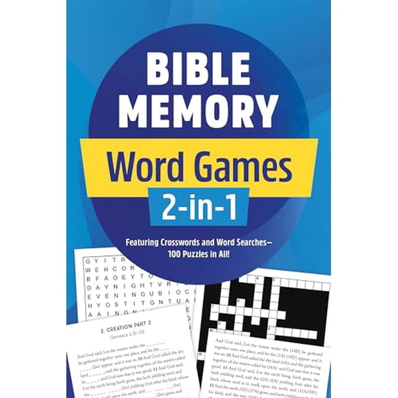 Pre-Owned Bible Memory Word Games 2-In-1: Featuring Crosswords and Word Searches--100 Puzzles in All! (Paperback) 1636097987 9781636097985
