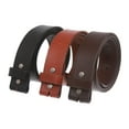 thumbnail image 1 of Snap On Cowhide Full Grain Stitching-Edged Leather Belt Strap, 1 of 3