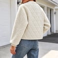 thumbnail image 6 of TRUNZI Women's Fleece Quilted Bomber Jackets Long Sleeve Zip Up Jackets for Fall Winter with Pockets, 6 of 9