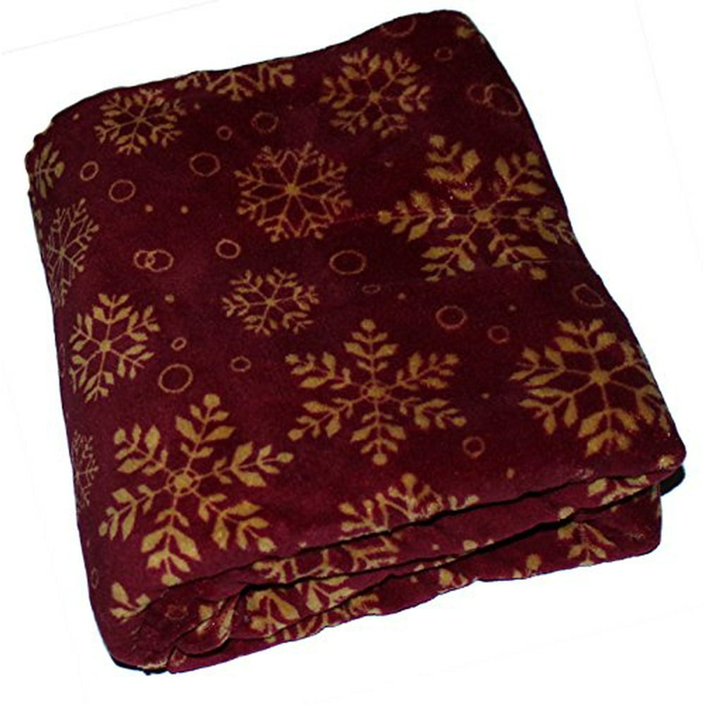Luxury Soft Cozy Christmas Holiday Pattern Plush Snuggle Throw Soft Fleece Blanket (Burgundy