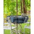 thumbnail image 3 of Fsddascl Navy Blue Checkered Outdoor Tablecloth - 54 Inch Round Dining Table Cover, Farmhouse Animals Tree Retro Waterproof Outdoor Table Cloth with Umbrella Hole & Zipper for Picnic/Patio/Party, 3 of 7
