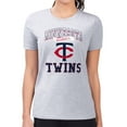 thumbnail image 4 of Women's G-III 4Her by Carl Banks Heather Gray Minnesota Twins Super-Slim Fit Lightweight Team Logo Graphic T-Shirt, 4 of 5