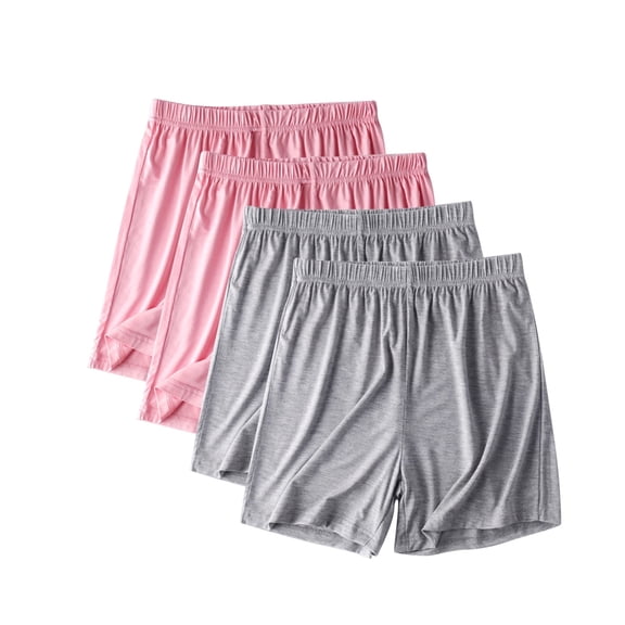 Tawop Womens Cotton Shorts with Pockets Board Mid Waist Loose Strech Casual Lounge Modal Cotton Polyester 4 Pack Womens Shorts