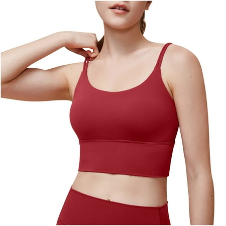 ATOYSOY Women s Seamless Tank Tops Sports Bra Everyday Bra Camisoles Comfort Bra Underwear Breathable Clearance Workout Push Up Yoga Running Activewear Thin Lightly Wireless Red S