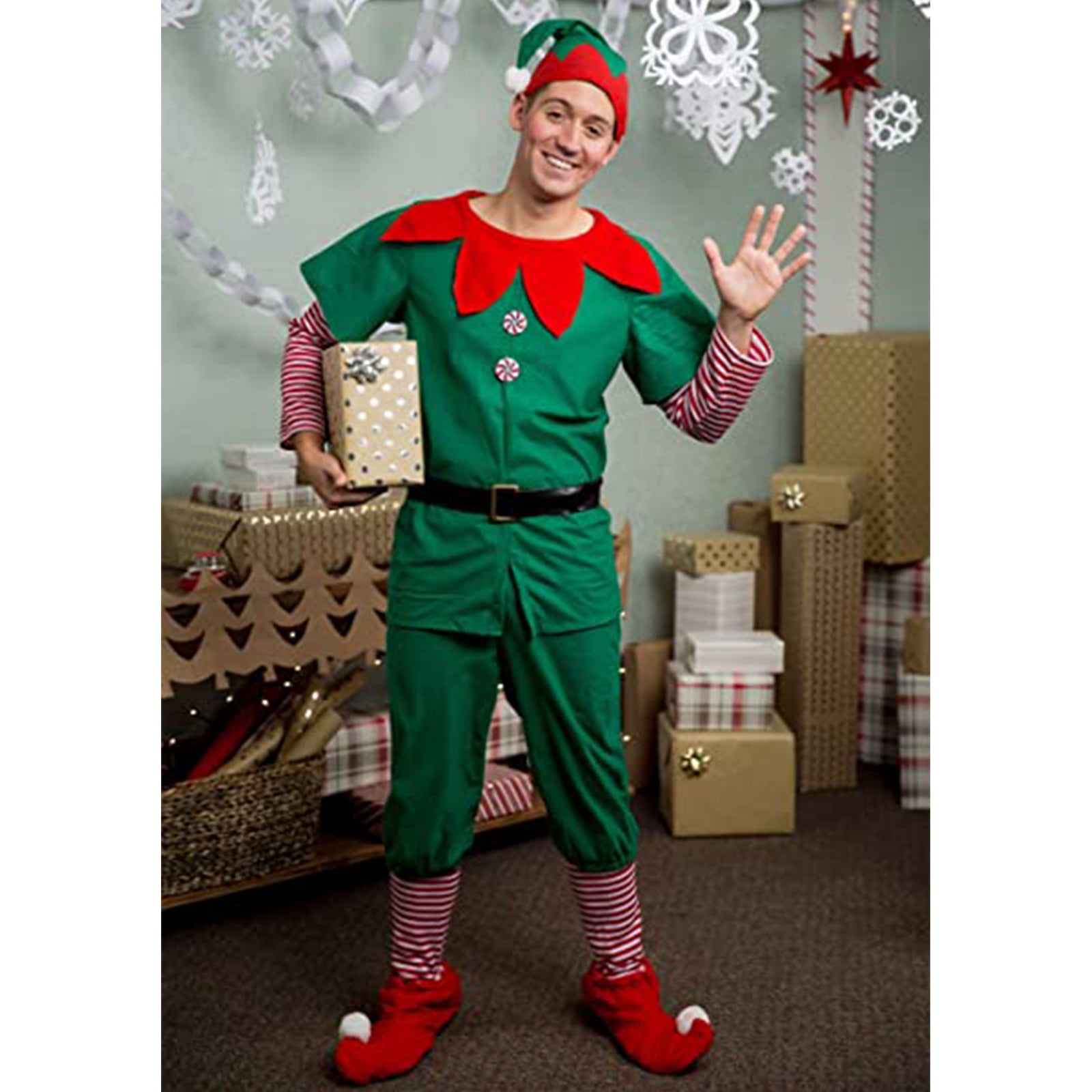 Générique Costume Lutin De Noël Pour Enfants Femme Homme Déguisement