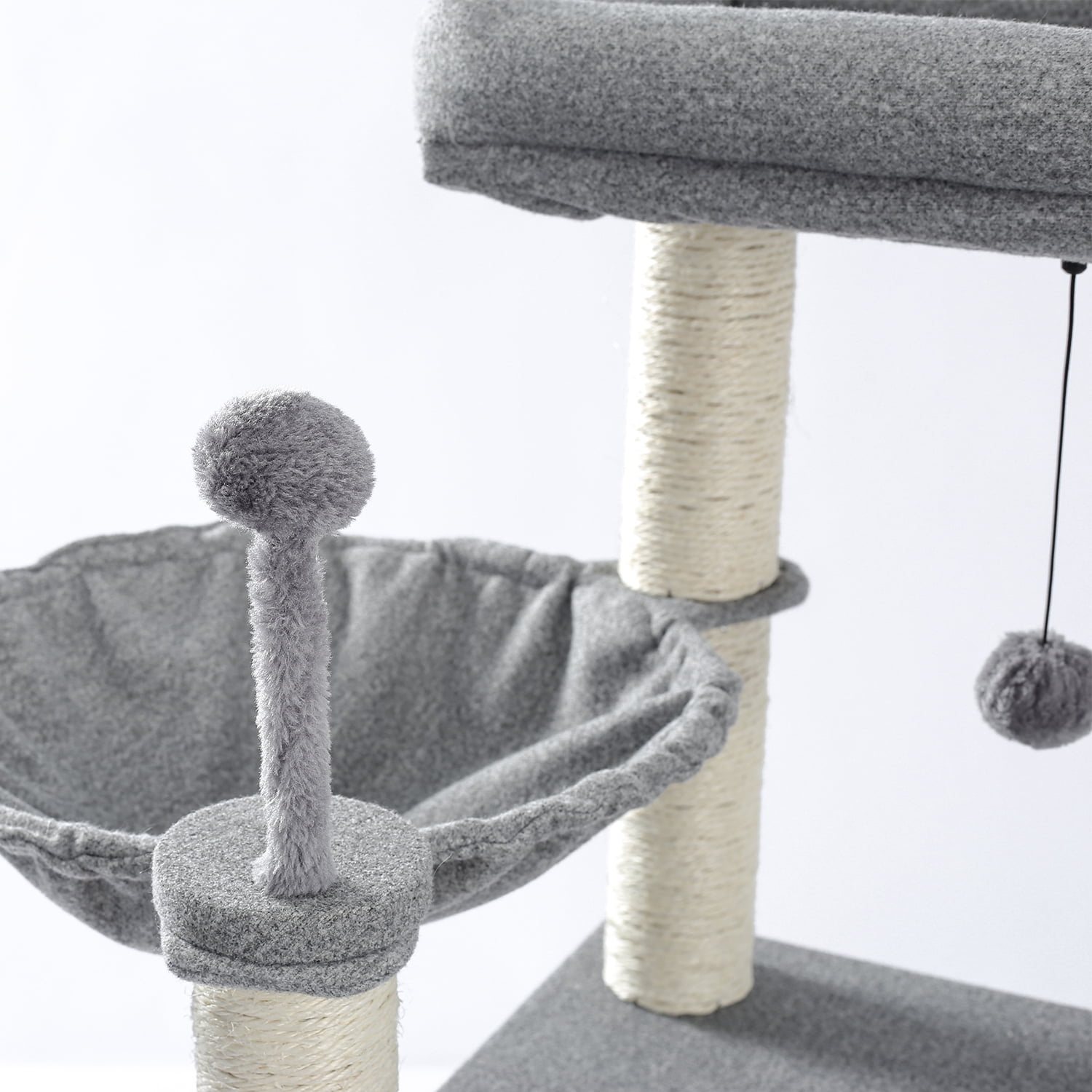Pefilos 50" Cat Tree Tower for Indoor Cats Multi-Level Cat Condo with Scratching Board Cat Tree House, Gray Pefilos 50" Cat Tree Tower for Indoor Cats Multi-Level Cat Condo with Scratching Board Cat Tree House, Gray