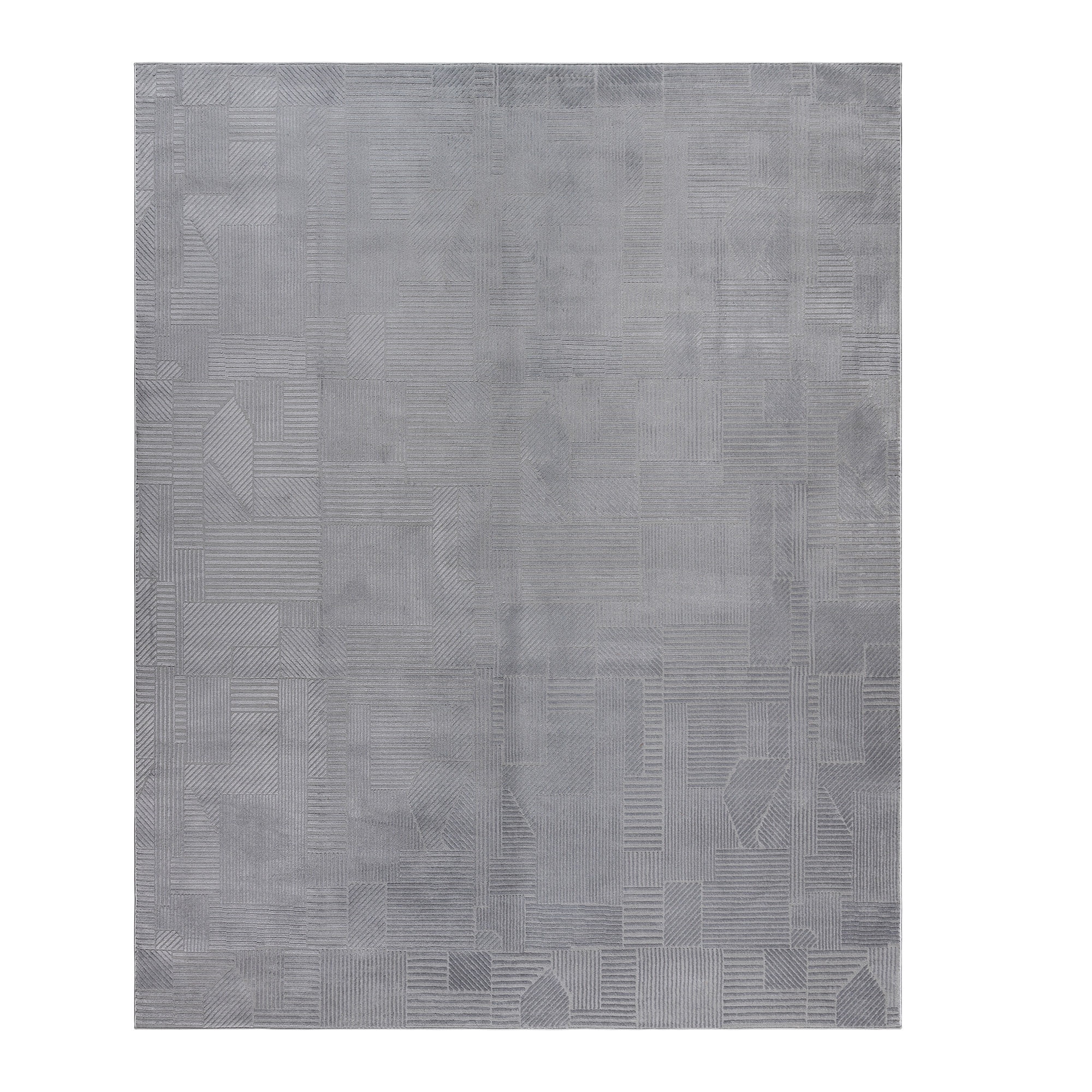 Arlo Dearra Modern Geometric Gray Area Rug, 9x13