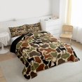 thumbnail image 3 of Feelyou Rustic Moose Deer Queen Comforter Set, Western Camouflage Bedding Set, 3pcs, 3 of 8