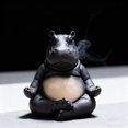 thumbnail image 6 of 1.97" Yoga Master Hippo Statue, Home Desk Decor, Resin Sculpture, Whimsical Gift, Humorous Yoga Pose, Decorative Accent, Conversation Starter, 6 of 9