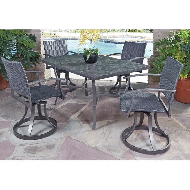 Home Styles Stone Veneer 5 Piece Dining Set in Black Walmart Canada