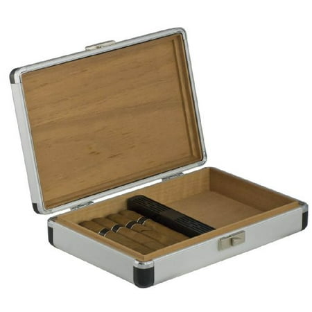 Aluminum Travel Cigar - Visol Products VHUD74 Augustine Aluminum Travel Cigar Humidor