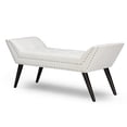thumbnail image 5 of Skyline Decor White Faux Leather Upholstered Large Ottoman Seating Bench, 5 of 5