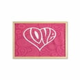 thumbnail image 1 of Groovy Wall Art with Frame, Big Heart with Background Retro Romance Will Change the World Illustration, Printed Fabric Poster for Bathroom Living Room, 35" x 23", Pink White, by Ambesonne, 1 of 2