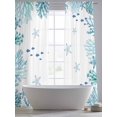 thumbnail image 5 of Summer Ocean Teal Coral Sheer Curtains 84 Inch Long 2 Panels, Nautical Sea Watercolor Fish Starfish Light Filtering Rod Pocket Curtains, Sheer Voile Drapes for Living Room Bedroom, 52"x84", 5 of 8