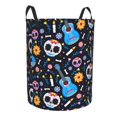 thumbnail image 2 of XMXT Collapsible Laundry Basket, Cartoon Skull Guitar Waterproof Polyester Laundry Hamper, 40L, 2 of 8