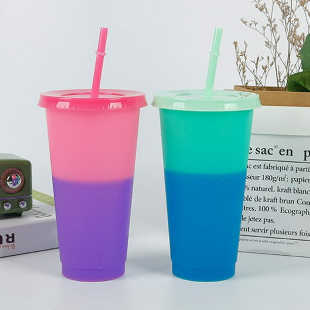 Cheers US 720ML Color Changing Tumblers with Lids ,Straws ,Cleaning ...