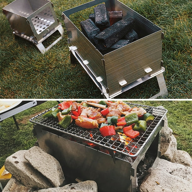 Barbecue charbon bois portable (8 pcs) multifonctional: cuire