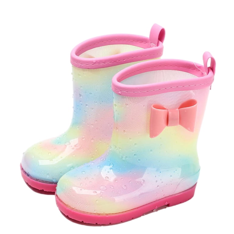 Herrnalise Toddler Infant Kids Baby Girls And Boys Cute Bow Rain Boots  Water Shoes