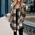 thumbnail image 2 of BLOCLOALO Long Sleeve Cardigan for Women Button Up Sweaters Women's New Long Sleeve Plaid Print Button Open Front Long Cardigan Outerwear Collared Shirts Dress Cardigan Dress Cover Up Cardigan Brown S, 2 of 7