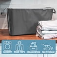 thumbnail image 3 of CleverMade Cestas plegables para la colada, color vaquero/gris sombra, 2 unidades, 60 L (16 gal), cesta plegable para la colada con marco de alambre emergente resistente y asas de transporte, cesta pl, 3 of 5