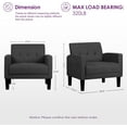 thumbnail image 2 of LAZZO Tufted Accent Chair, Mid Century Modern Upholstered Arm Chair for Living Room, Dark Gray, 2 of 8