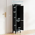 thumbnail image 3 of Costway 63" Tall Bathroom Cabinet with 2 Louvered Doors & Adjustable Shelf, Elevated Legs Black, 3 of 10