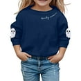 thumbnail image 2 of WRTFVZA White Hoodie for Teens, Cartoon Halloween Sweaters Casual Crewneck Long Sleeve Sweatshirts (Toddler, Navy, 2-3 Years), 2 of 3