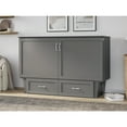 thumbnail image 4 of Queen Murphy Bed Chest Solid Wood - Grey Storage Bed with Mattress & USB Ports - Space Saving Furniture, 4 of 10