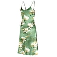 thumbnail image 5 of Roncen Womens Satin Long Nightgown Sexy Side Split Silk Floral Graphic Lingerie Soft Spaghetti Strap Nightwear Nightdress, 5 of 8