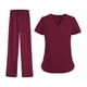 thumbnail image 2 of Conjuntos de batas para mujer con bolsillos, ropa de trabajo de verano, trajes de trabajo de enfermería, uniformes de enfermería, conjunto para sala , Rojo, S Yuyangstore Uniforme de enfermera, 2 of 8