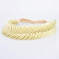 thumbnail image 1 of DIGUAN Wide Fishtail 2 Strands Synthetic Hair Braided Headband Classic Chunky Plaited Braids Elastic Stretch Hairpiece Women Girl Beauty accessory,59g Bohemian (Light Blonde with Shiner), 1 of 4