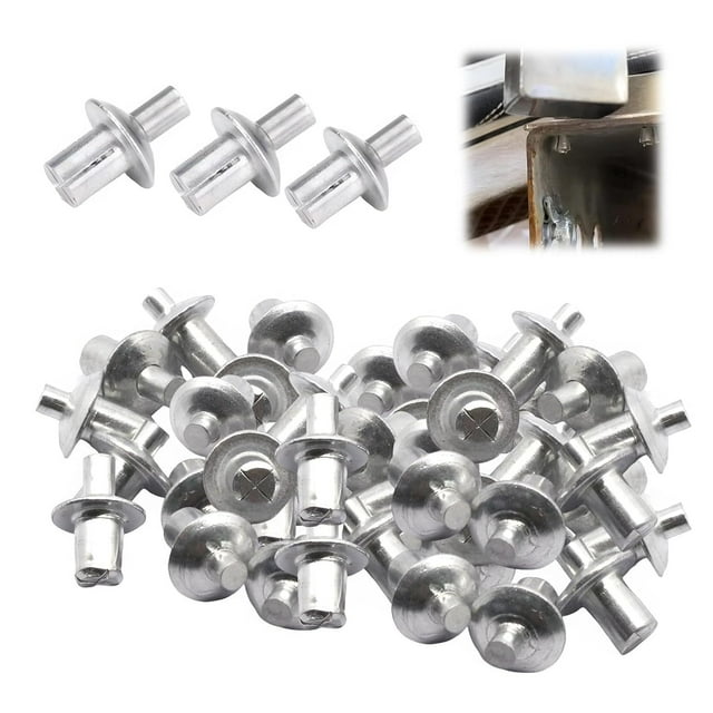 HUGFEGWE Rivets en Aluminium avec Tête Ronde (50/100/200 Pcs)2024 Nouveaux Rivets d'Entraînement, Rivets en Aluminium Type Bouton, Demi-Tête Ronde Rivets en Aluminium (200 Pcs) CJB91-12194