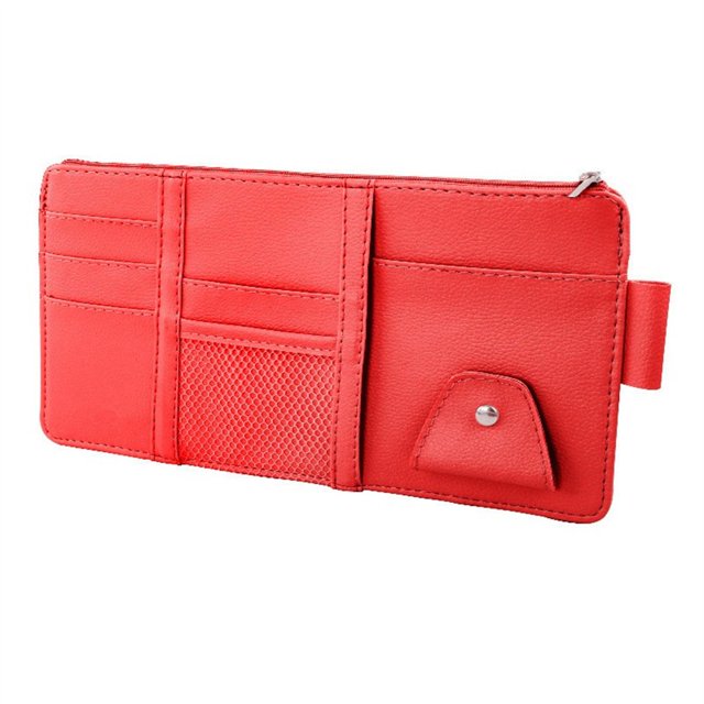 Car Sun Visor Pouch Interior Eyeglasses Bag RV Trailer Cards Mobile Phone Storage Holder Case Hanger Organizer Automobile Black