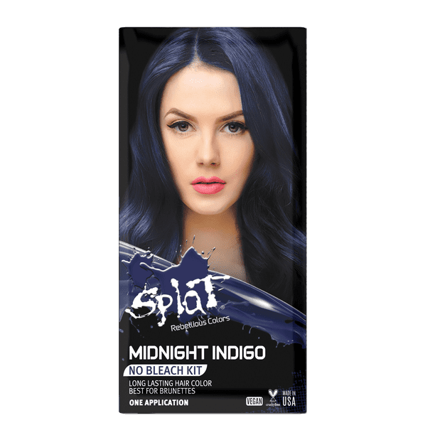Splat Midnight Indigo Hair Dye, Semi-Permanent Blue Color 
