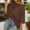 15#A Brown, variant on Women's Off Shoulder Short Crochet Hollow Out Knit Cover Up Sleeve Mesh Sweater Tops Summer Beach Vacation Pullover Shirts White XL