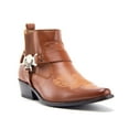 thumbnail image 1 of Jazame Men's 39132 Belt Buckle Accent Motorcycle Riding Western Boots, Cognac, 7, 1 of 4