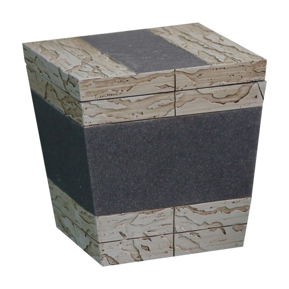 nu steel Rustic, made of cement Bathroom Vanity Countertop Storage Organizer Canister Jar for Cotton Swabs, Rounds, Balls, Makeup Sponges, Bath Salts - Antique Stone