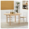 thumbnail image 2 of Drop Leaf Dining Table 56" Natural Wood Kitchen Table - Small Space Folding Table for 6 People, 2 of 9