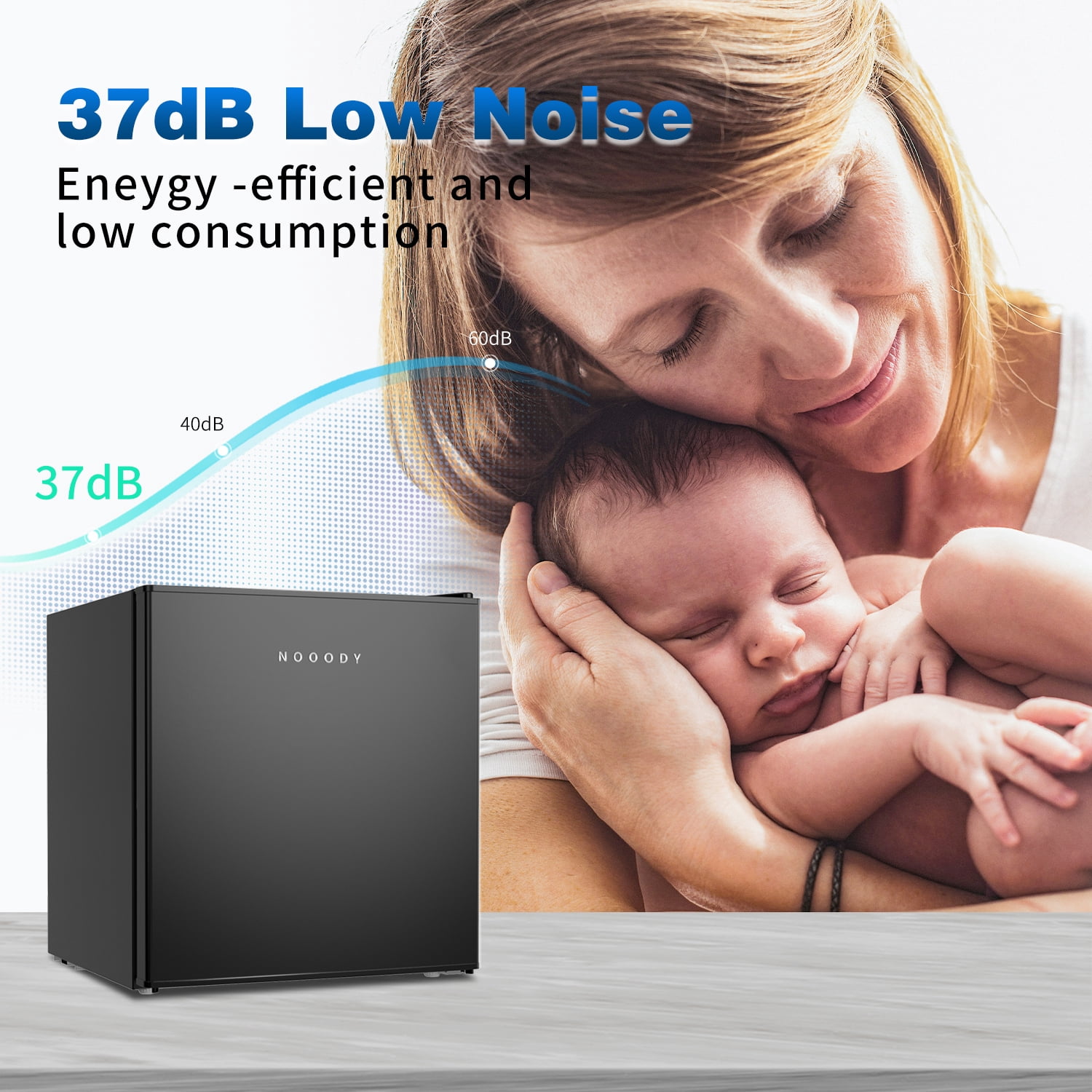 NOOODY 1.7 Cubic Feet Compact Refrigerator