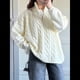 thumbnail image 4 of Suéteres de Otoño para Mujer, Jersey de Larga con Cremallera de un Cuarto, Jersey Informal Holgado con Cuello en V y Punto M, 4 of 7