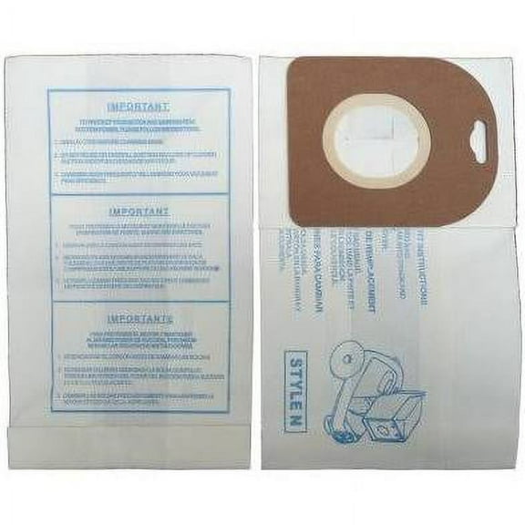 Eureka Style N Vacuum Bags 57988B-6, 107SW Mighty Mite 2 Canister Type Vac MM-II [Single Loose Bag]