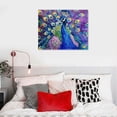 thumbnail image 5 of ARISTURING Purple Peacock Canvas Wall Art Proud Peacock Pictures Wall Decor Abstract Bird Painting Prints Framed Artwork Decor for Living Dining Room Bedroom Bathroom, 5 of 6