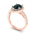 thumbnail image 2 of 2.38 ct Pear Cut Natural London Blue Topaz Halo Engagement Ring for Women in 18K Rose Gold, 2 of 5